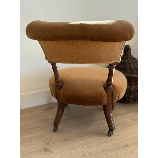 Pair of Victorian English Walnut Chairs For Sale - Image 9 of 10