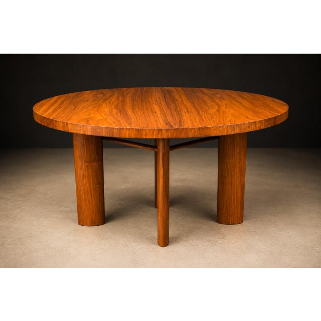 Wood Round Dining Table in Caviúna Wood by Joaquim Tenreiro, Brazil, 1950s For Sale - Image 7 of 17