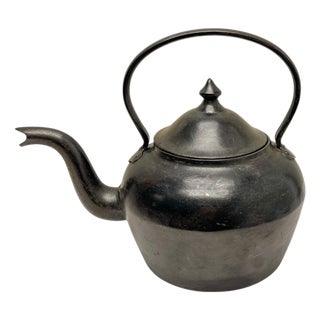 19th Century Gooseneck Cast Iron Tea Kettle, Scotland For Sale