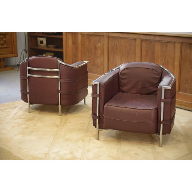 Gray Armchairs in the style of Le Corbusier, 1970s, Set of 2 For Sale - Image 8 of 12