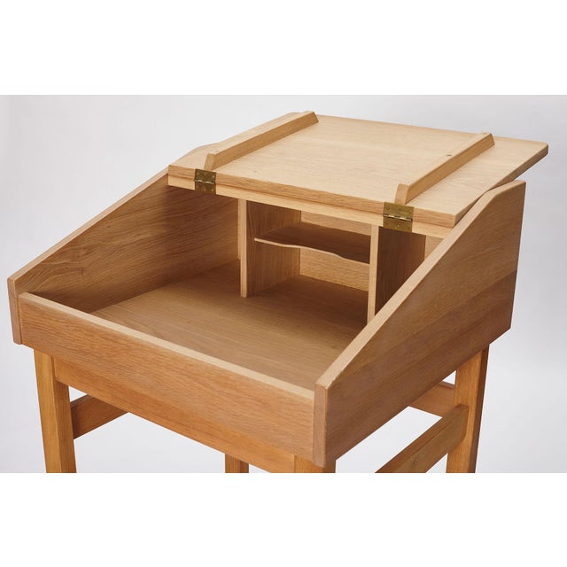 Brown Oak Secretary Desk, Denmark, 1960s For Sale - Image 8 of 17