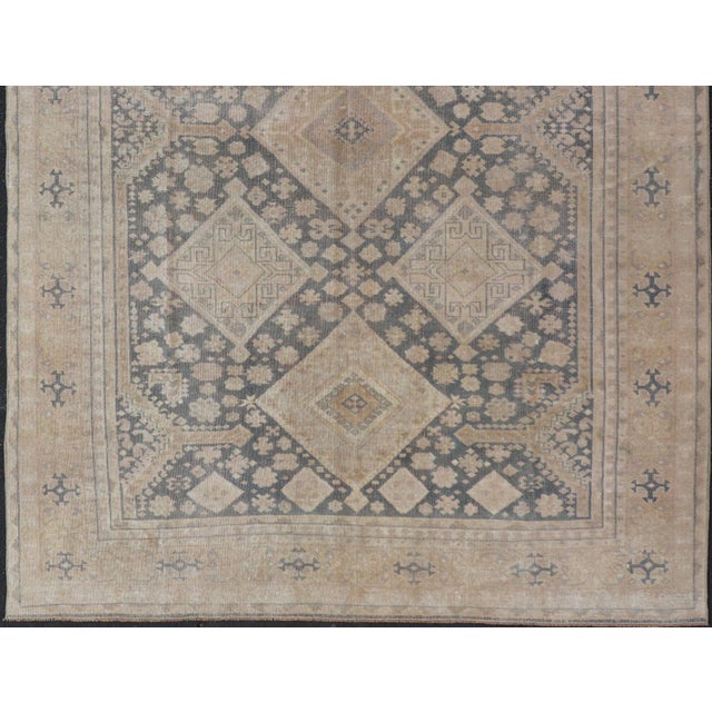 Tribal Antique Turkish Sivas Rug With Diamond Medallions and Allover Floral Field For Sale - Image 3 of 13