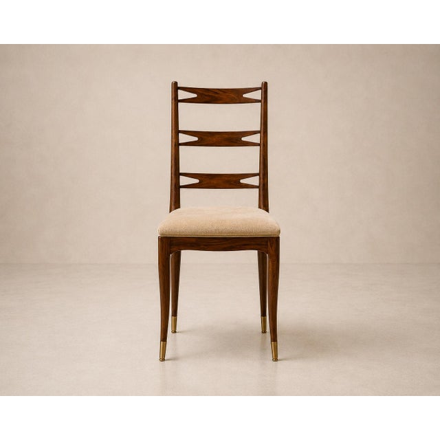 Ivory Set of Eight Brazilian Modern Dining Chairs in Caviúna & Warm Ivory Mohair, Giuseppe Scapinelli, 1950s For Sale - Image 8 of 18