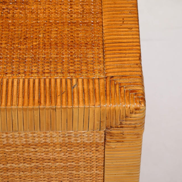 Mid-Century Modern Rattan & Bamboo Wrapped Nightstands Signed Bielecky Brothers For Sale - Image 10 of 18