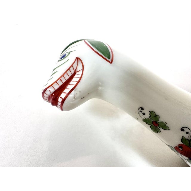 Black Norwegian Folk Art Drinking Bowl and Viking Dragon Boat-Shaped Ale Bowl with Hand-Painted Decor from Porsgrund Porcelain, 1930s, Set of 2 For Sale - Image 8 of 15