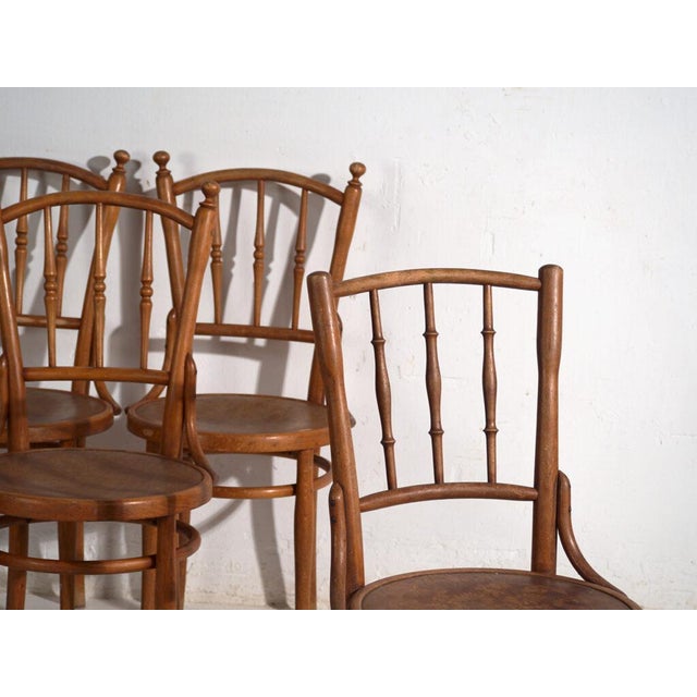 Antique set of 4 bentwood thonet style chairs, central european furniture from the vienna secession originating from...