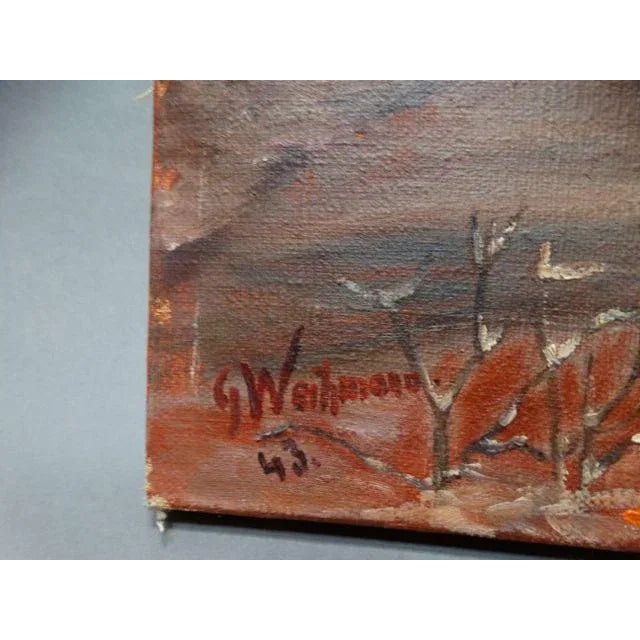 Modern 1940s Vintage Margarita Weihmann Volcano Painting For Sale - Image 3 of 7