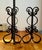 Metal Vintage Cast Iron Filligree Andirons For Sale - Image 7 of 8