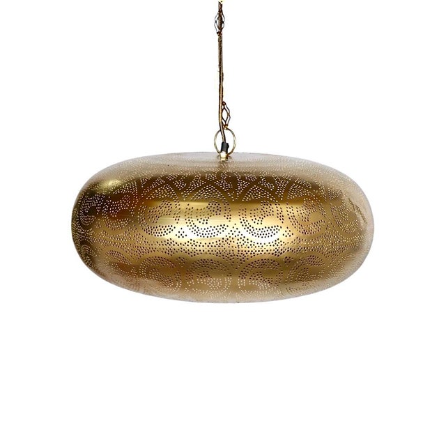 Moroccan Handcrafted Brass Moroccan Pendant Light For Sale - Image 3 of 5