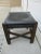 Mission Mission Arts & Crafts Style Black Leather Footstool on Wooden Casters For Sale - Image 3 of 11