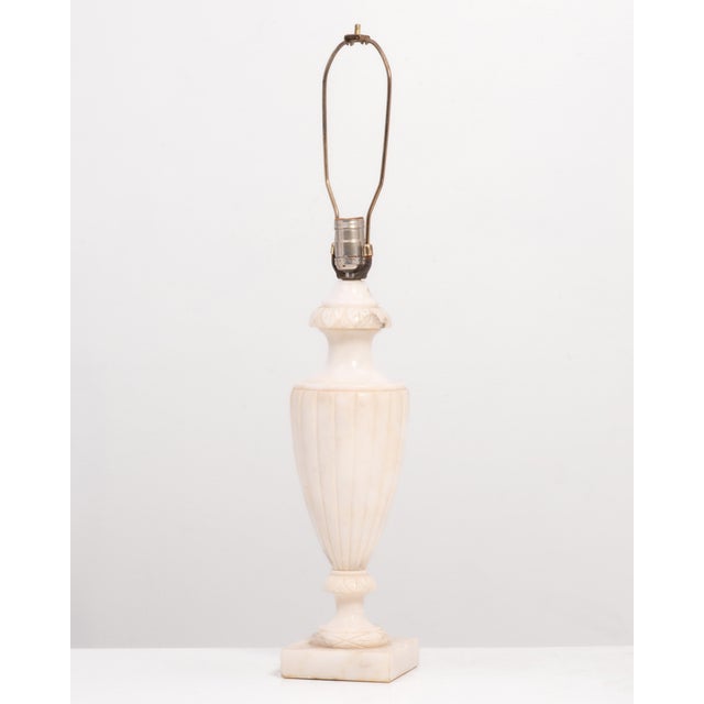 Alabaster Urn Shaped Table Lamp Hand Carved Neoclassical Italy For Sale In Philadelphia - Image 6 of 11