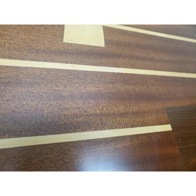 1990s Custom Space Age Coffee Serving Table Mahogany Inlaid Mid Century Danish Sputnik For Sale - Image 4 of 12