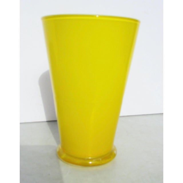 Modern Circa 1990s Cased Yellow Glass Vase For Sale - Image 3 of 6