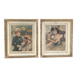 1950s Framed Impressionist Portrait Oil Paintings, Signed Huldah, Set of 2