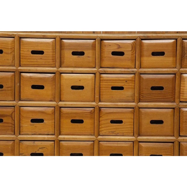 Industrial Italian Wooden Storage Cabinet with Drawers, 1900s For Sale - Image 3 of 13