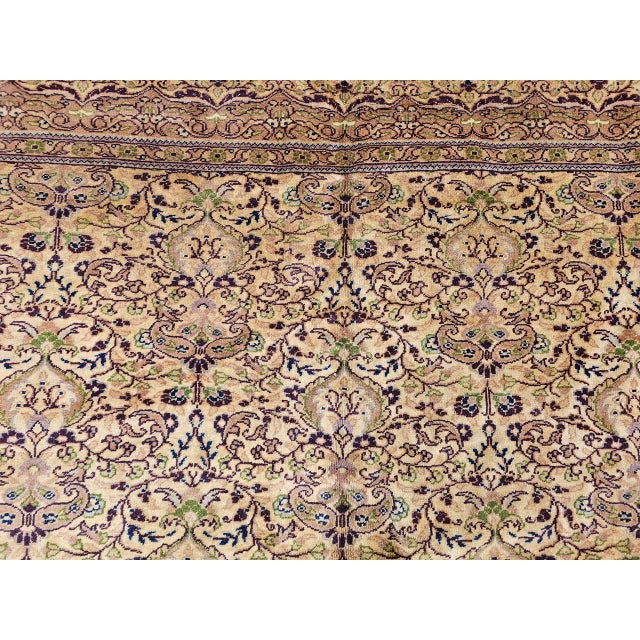 Brown Vintage Turkish Hereke Room Size Rug, Handwoven Wool, Allover Pattern, 7' x 10' For Sale - Image 8 of 15