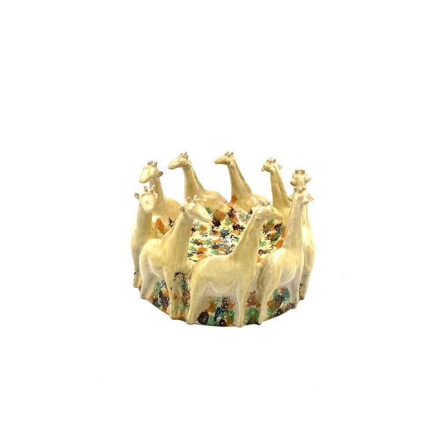Postmodern Giraffe Ceramic Centerpiece or Vide Poche from ND Dolfi Montelupo Italy, 1990s For Sale - Image 6 of 18