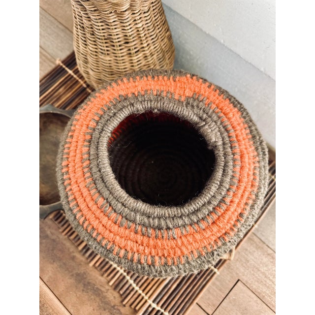 1970s 1970s Vintage Handcrafted Coiled Yarn Basket For Sale - Image 5 of 12