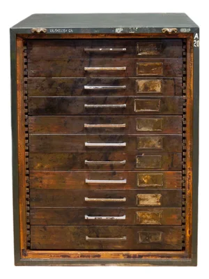 Early 20th C. Flat File Map Cabinet c.1940