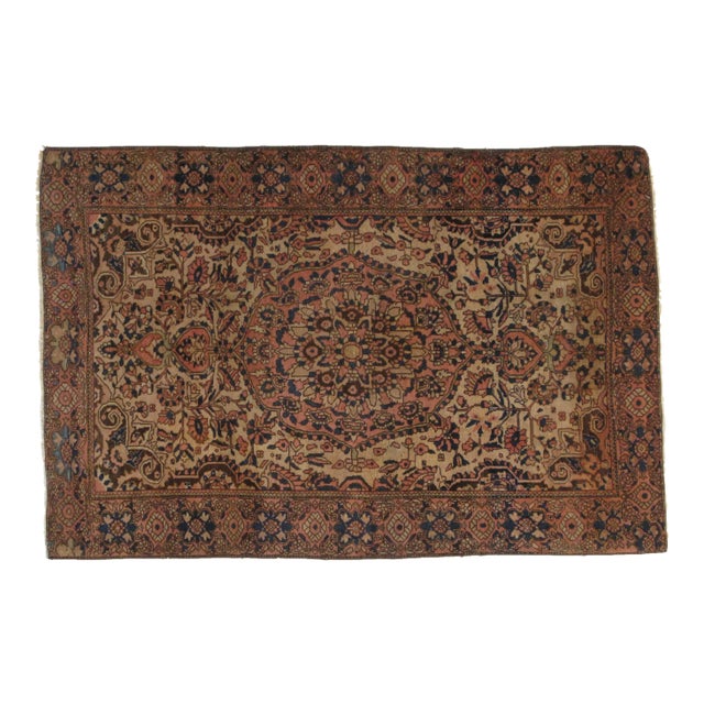 1900's Antique Sarouk Ferahan , 3'2" X 4'8" For Sale