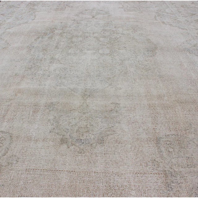 Keivan Woven Arts, En-140593, Neutral Vintage Turkish Rug in Cream, Gray, Camel and Light Brown Colors For Sale In Atlanta - Image 6 of 10