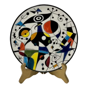 Vintage Ceramar Spain Abstract Plate Joan Miro Style Hand Painted Ceramic Wall Plate