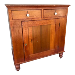 Antique Pennsylvania Country Pine One Door Cupboard Circa 1830’s