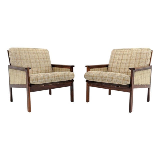 Set of Two Illum Wikkelsø “Capella” Chairs in Rosewood, 1950 For Sale
