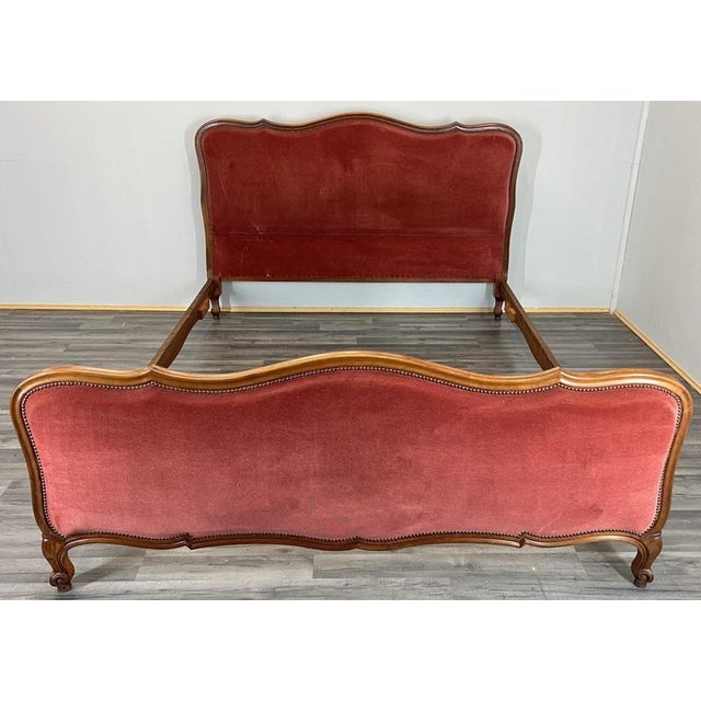 Vintage French Louis XVI Walnut King Size Bed Frame For Sale - Image 12 of 12