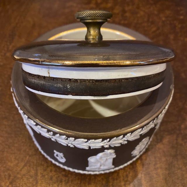 Late Victorian Taylor, Tunnicliffe & Co. Neo-Classical Stoneware Tobacco Jar & Humidor, C. 1899 For Sale - Image 10 of 11