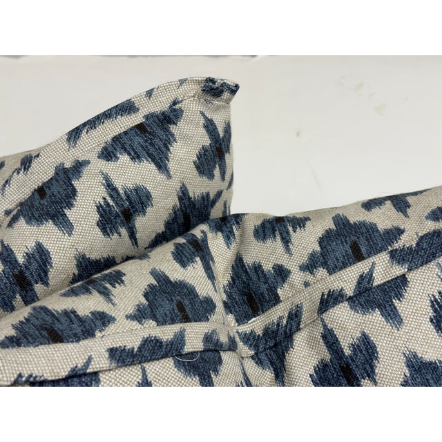 Bespoke Blue + Ivory Ikat Throw Pillows, Pair For Sale - Image 10 of 12