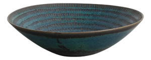 Swedish Mid-Century Blue Decorative Ceramic Bowl by Stig Lindberg, 1960s