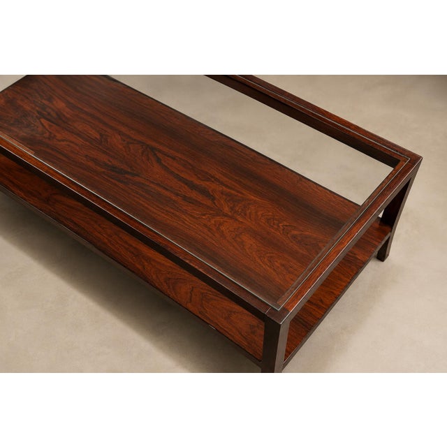 Brazilian Modern Two-Tier Coffee Table in Rosewood and Glass by Celina Decorações, 1960s For Sale - Image 16 of 18