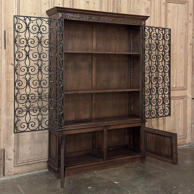 Antique French Gothic & Wrought Iron Bookcase ~ Bibliotheque From Toulouse For Sale - Image 16 of 18
