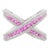 Pink Sapphire & Diamond Criss Cross Cocktail Ring- Round Cut Gemstone Midi Finger Ring Size 5.5 For Sale