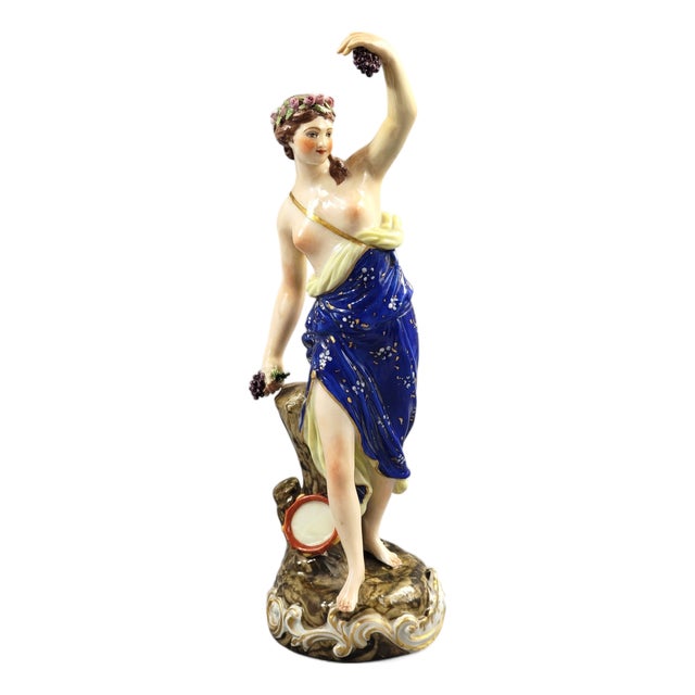 Porcelain Bacchante Figure in the style of Derby from Samson Paris, 1860s-1870s For Sale