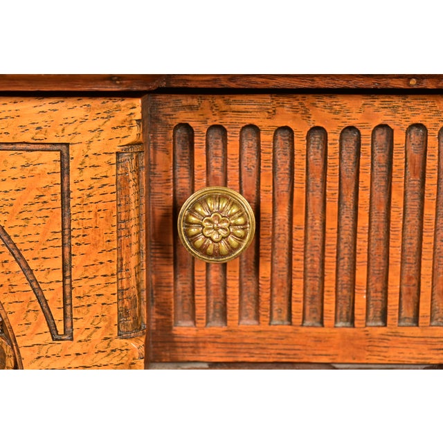 Brown Herter Brothers Style Antique Victorian Carved Oak Dresser or Chest of Drawers, Circa 1890s For Sale - Image 8 of 15