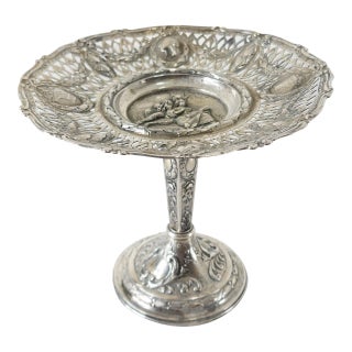 19th Century German or Continental Silver Openwork Tazza or Compote For Sale