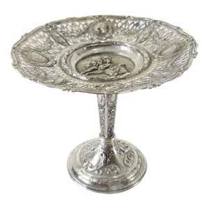19th Century German or Continental Silver Openwork Tazza or Compote