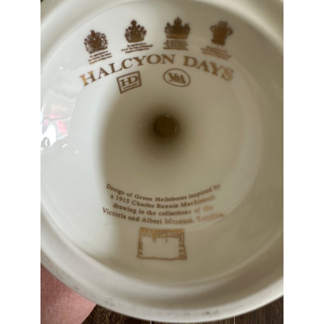 Cream Pair of Halcyon Days Candlesticks Green Hellebores Design From 1915 Mackintosh Drawing For Sale - Image 8 of 8