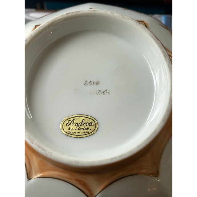 Peach Late 20th Century Andrea by Sadek Peach and Gold Imari Style Chinoiserie Bowl For Sale - Image 8 of 8