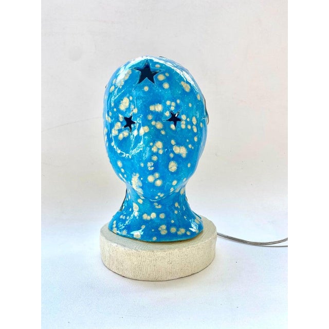 Hand Built Glazed Ceramic Night Lamp Offered for sale is a handmade functional art ceramic night lamp that is signed and...