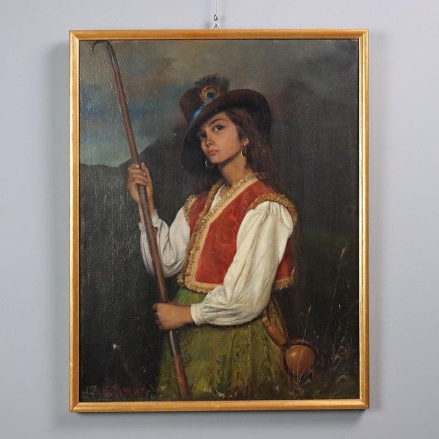 Domenico Pesenti, Portrait, Oil on Canvas, 19th Century For Sale - Image 12 of 12