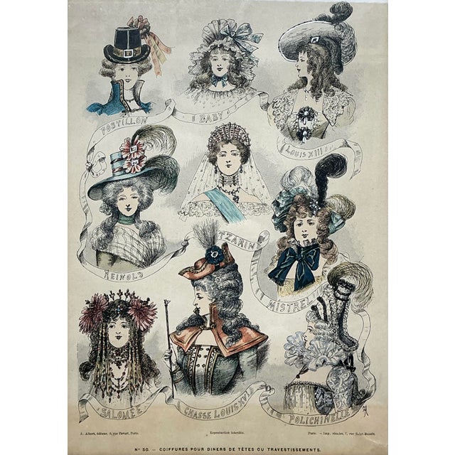 18th Century Vintage 18th Century French Coiffure Etching For Sale - Image 5 of 12