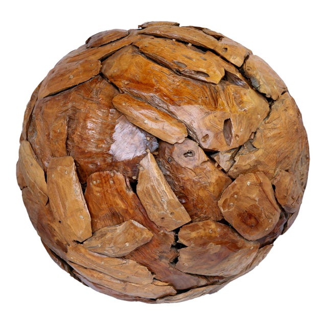 A Vintage X-Large Wooden Ball For Sale - Image 9 of 10
