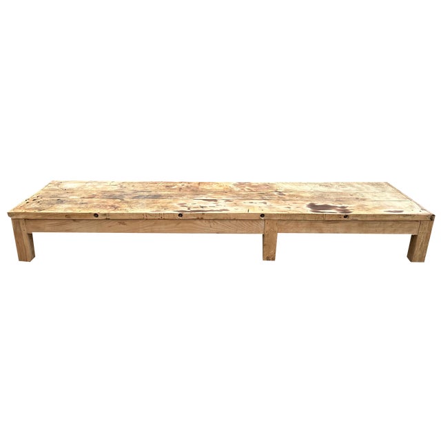 Large Beech Coffee Table, 1950s For Sale