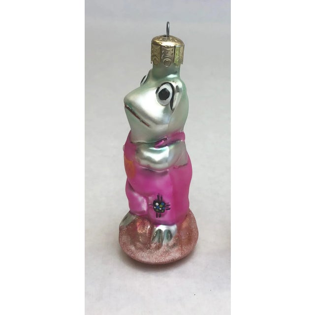 American Pair 1990s Christopher Radko Christmas Ornaments "Frogs" For Sale - Image 3 of 3