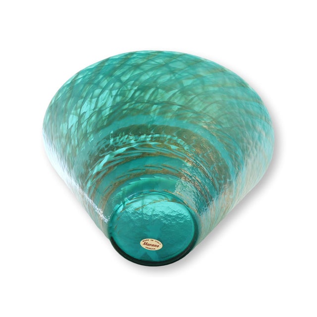 Aquamarine Italian Murano Glass Large Vase For Sale In Los Angeles - Image 6 of 6