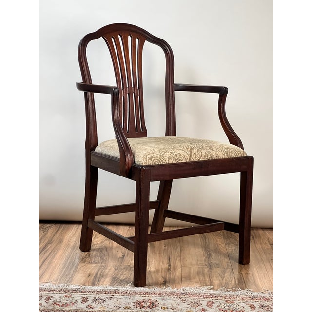 Brown Antique English George III Mahogany Hepplewhite Armchair C. Early 19th Century For Sale - Image 8 of 15