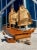 Asian Antique Scale Model of Chinese Junk Ship in Solid Teak Handcrafted in Hong Kong For Sale - Image 3 of 13